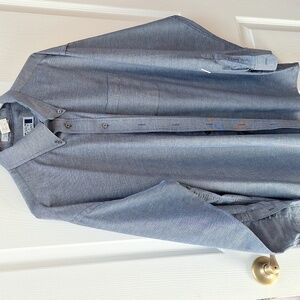 f mens Sutter & Grant blue button long sleeve dress shirt size 18 Big